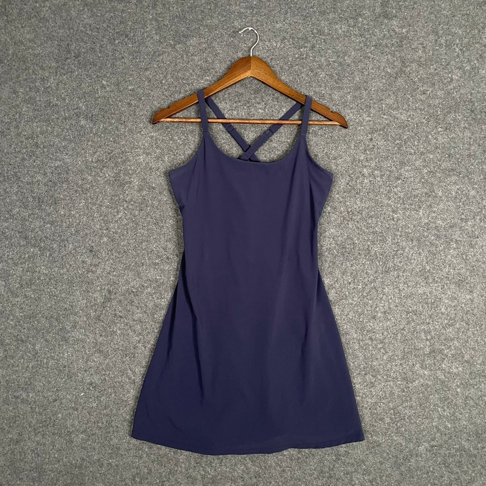 Rhoback Demi Mini Dress Womens S Navy Blue Vista Cross Back Lined Shorts